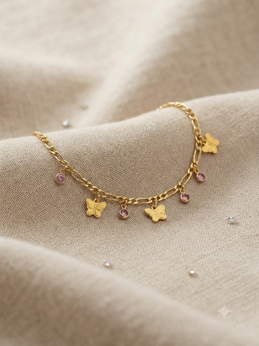 Butterfly Charm Crystal Bracelet