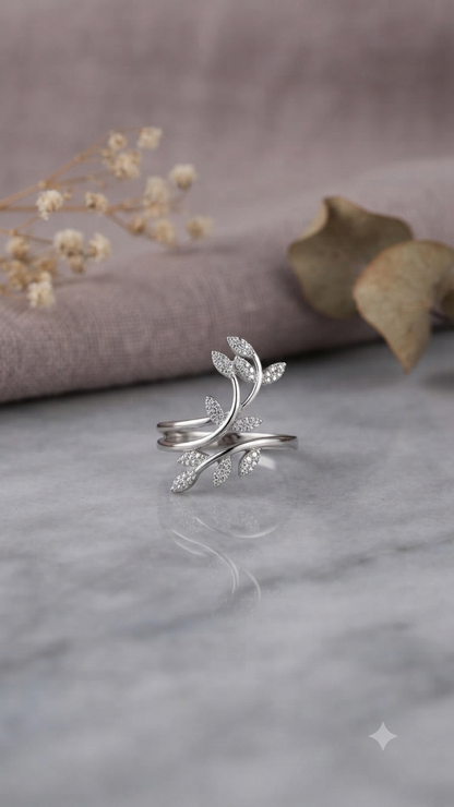 Seraphina Olive Leaf Anti-Tarnish Wrap Ring