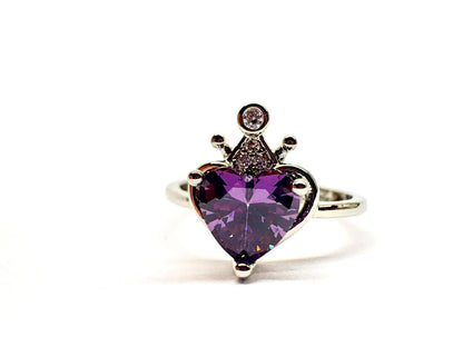 Imperial Lavender Heart Tiara Ring