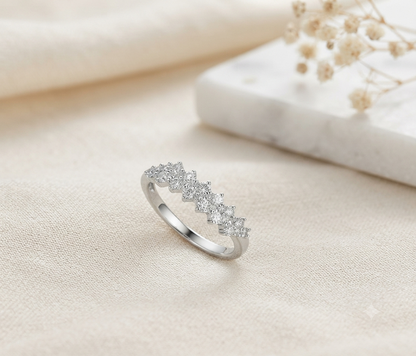Modern Minimalist Criss-Cross Pave Band